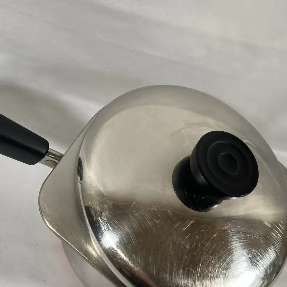 Revere Ware 1 1/2 Qt Copper Bottom Pot Lid Double Boiler Clinton 87 Stainless